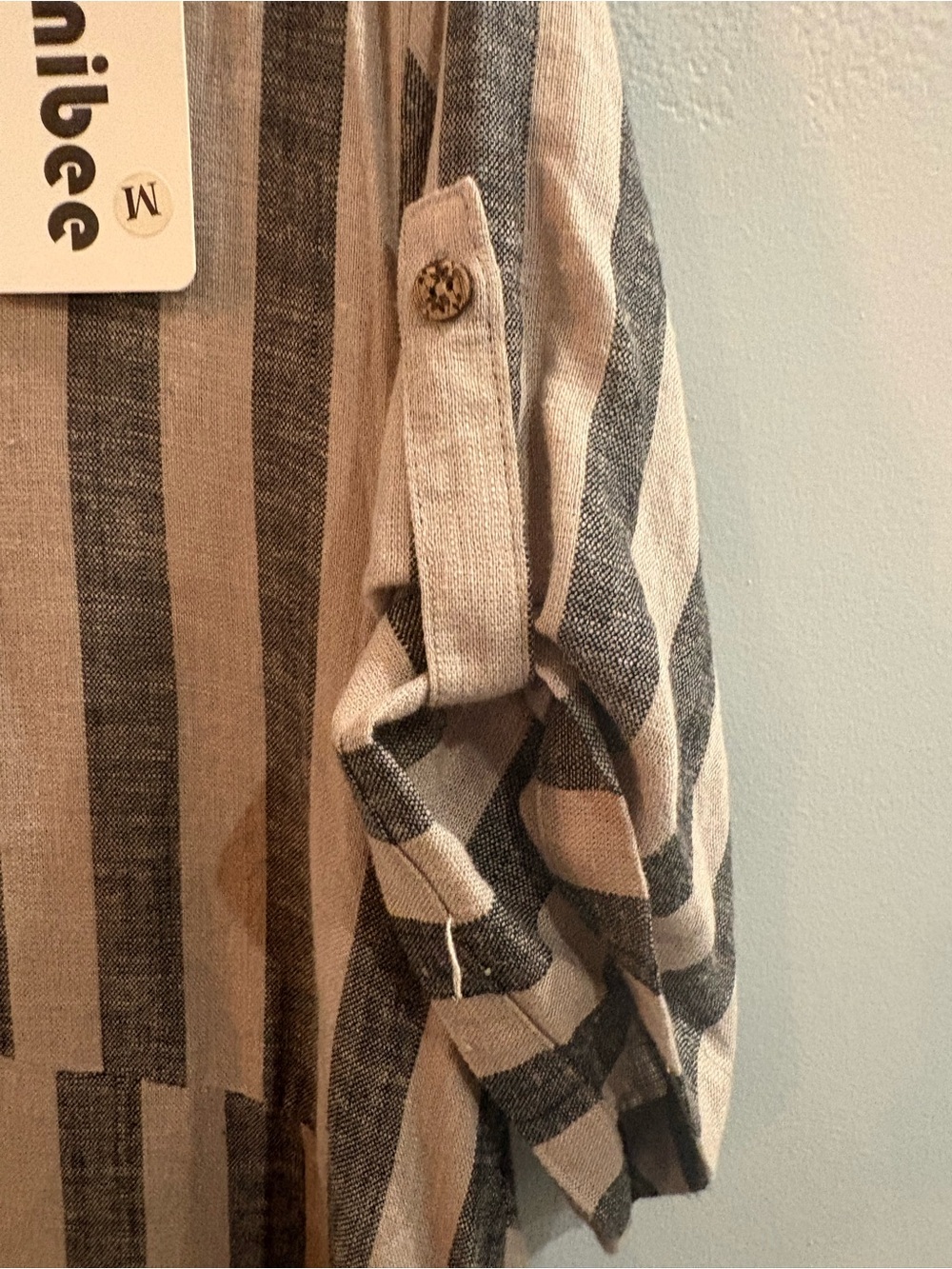 Minibee Striped Linen Blend Tunic Dress Size Medium NWT - Picture 6 of 7